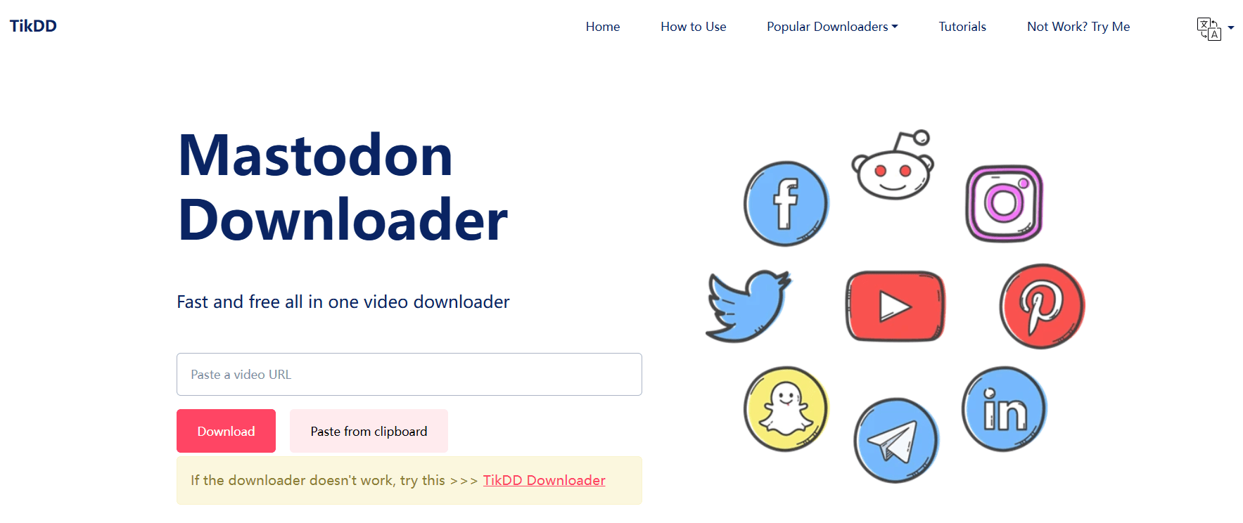 How to download video from Mastodon TikDD